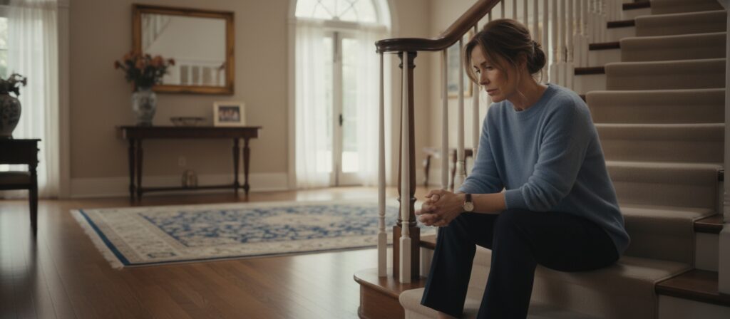 Woman With CPTSD Sitting on the stairs